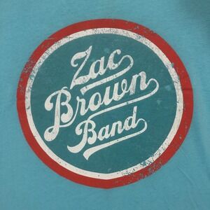 Zac Brown Band T Shirt Womens Large Blue‎ 2015 Tour Dates Jekyll Hyde